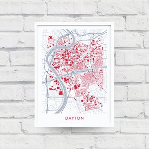 DAYTON OHIO Map Print / College Town Map Gifts