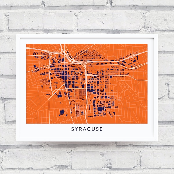 SYRACUSE NEW YORK Map Print / College Town Map Gifts