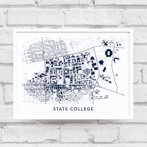 STATE COLLEGE PENNSYLVANIA Map Print / College Town Map Gifts