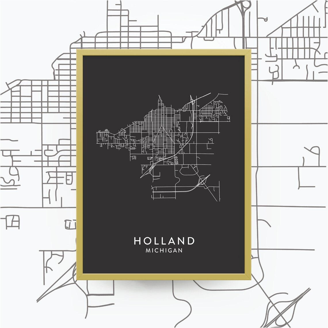 HOLLAND MI Map Print / Holland Michigan Wall Art / Michigan | Etsy