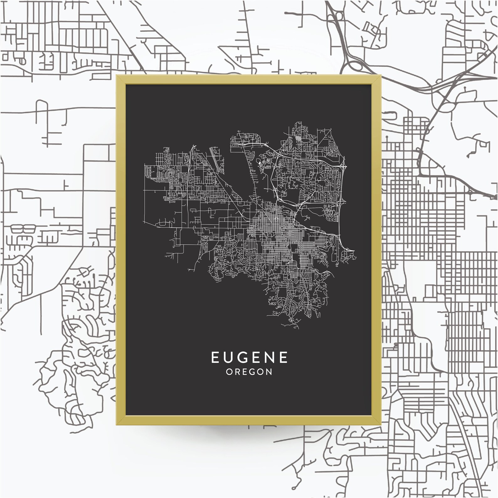 EUGENE OR Map Print / University of Oregon Gifts / Eugene | Etsy