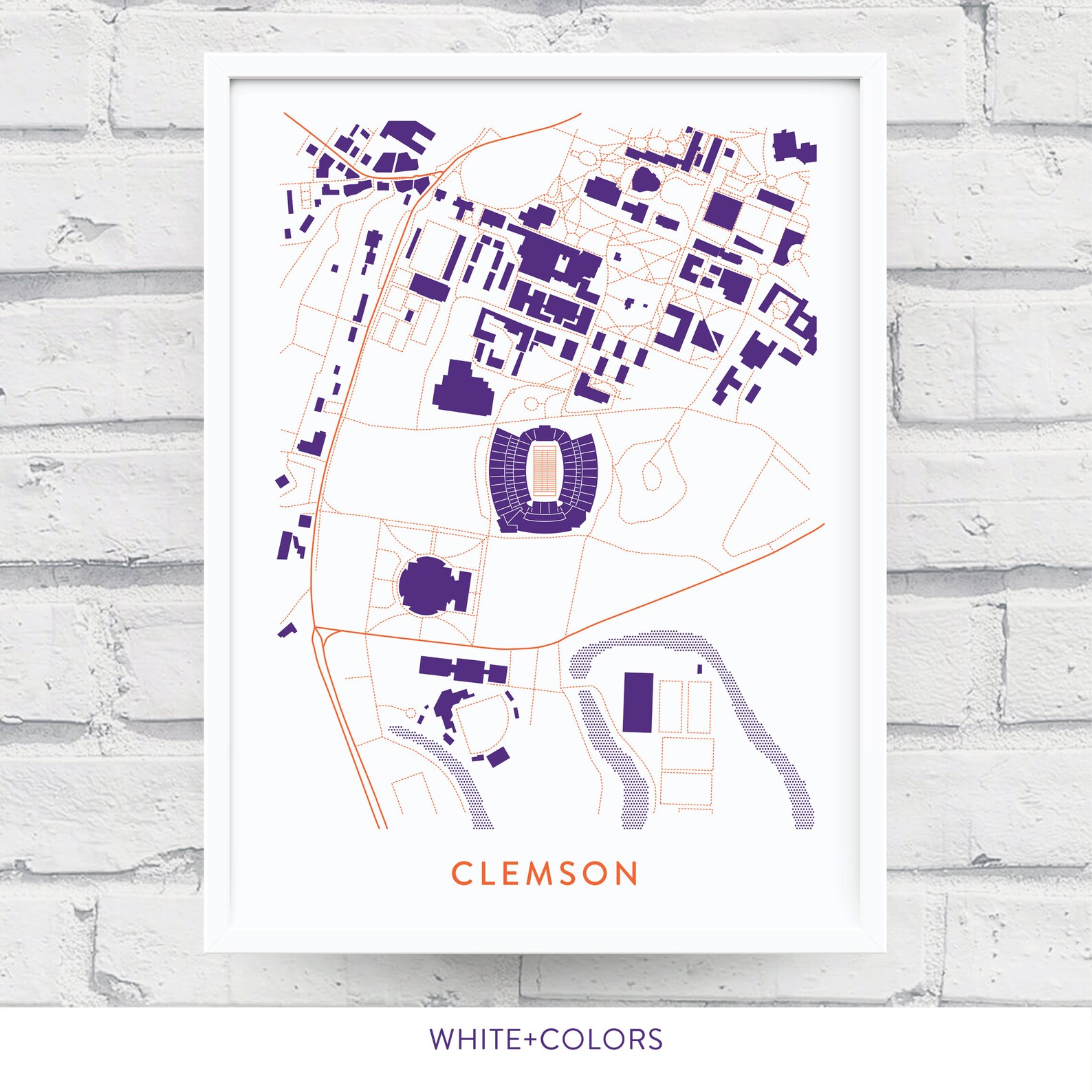 CLEMSON South Carolina Map Print / Neighborhood Gift Etsy