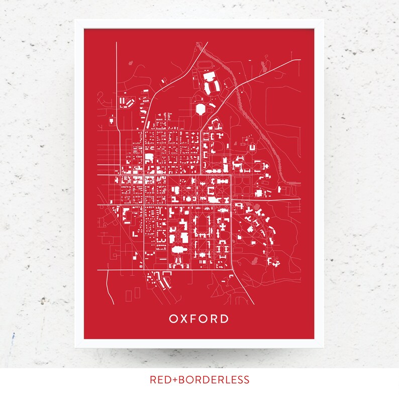 OXFORD OHIO Map Poster / College Town Map Gifts Etsy