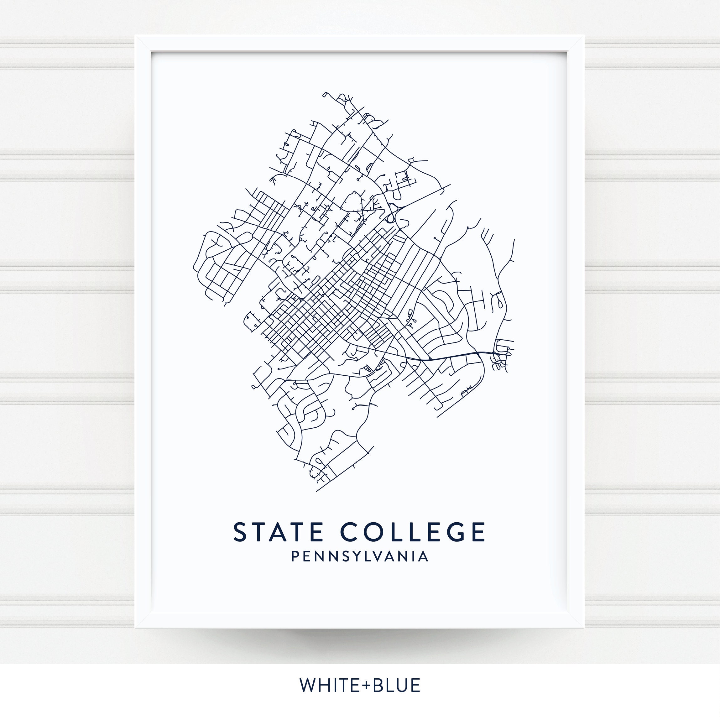 STATE COLLEGE PA Map Print / Penn State Gift / State College | Etsy