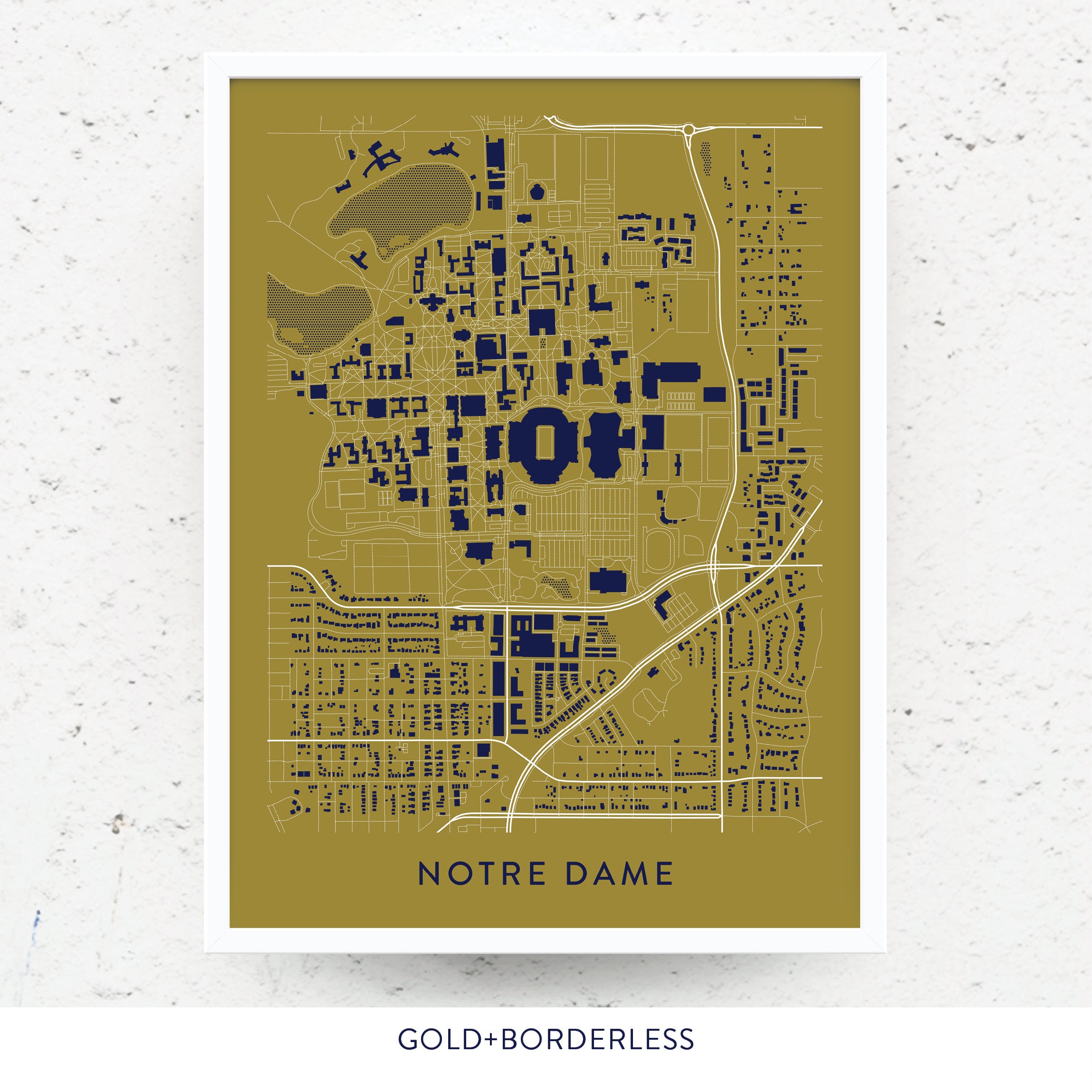 NOTRE DAME INDIANA Map Print / College Town Map Gifts Etsy.de