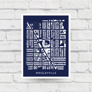 WRIGLEYVILLE CHICAGO Map Print / Neighborhood Gift