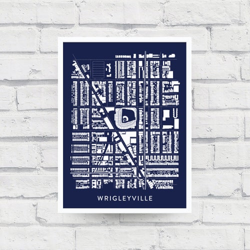 Wrigleyville Chicago Street Map Screen Print Chicago - Etsy