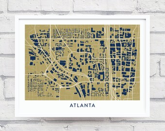 ATLANTA GEORGIA Map Poster / College Town Map Gifts