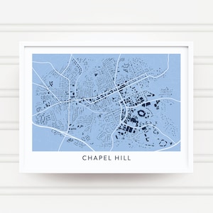 CHAPEL HILL North Carolina Map Poster / College Town Map Gifts