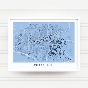 CHAPEL HILL North Carolina Map Poster / College Town Map Gifts