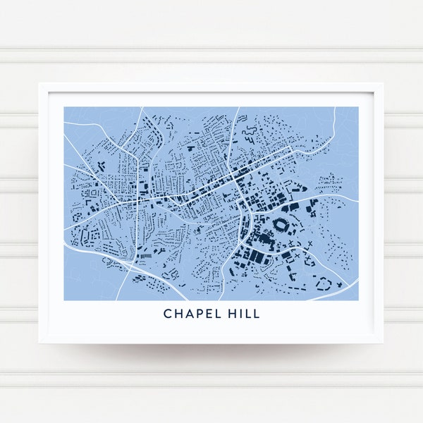 CHAPEL HILL North Carolina Map Poster / College Town Map Gifts