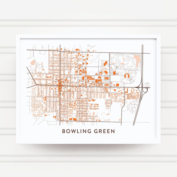 BOWLING GREEN OHIO Map Print / College Town Map Gifts