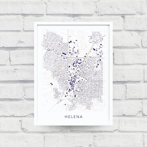 HELENA MONTANA Map Poster / College Town Map Gifts