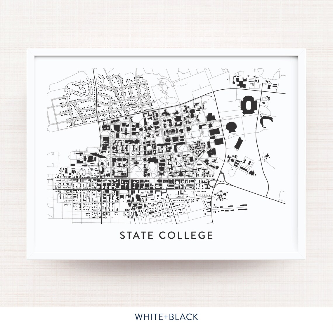 STATE COLLEGE PENNSYLVANIA Map Print / College Town Map Gifts | Etsy