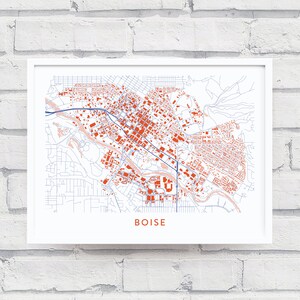 BOISE IDAHO Map Poster / College Town Map Gifts