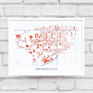 GAINESVILLE FLORIDA Map Print / College Town Map Gifts