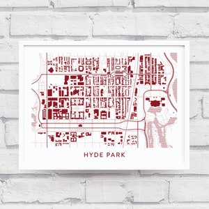 HYDE PARK CHICAGO Map Poster / College Town Map Gifts