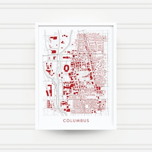 COLUMBUS OHIO Map Print / College Town Map Gifts