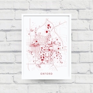OXFORD OHIO Map Poster / College Town Map Gifts