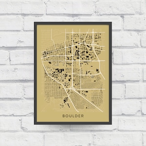 BOULDER COLORADO Map Poster / College Town Map Gifts