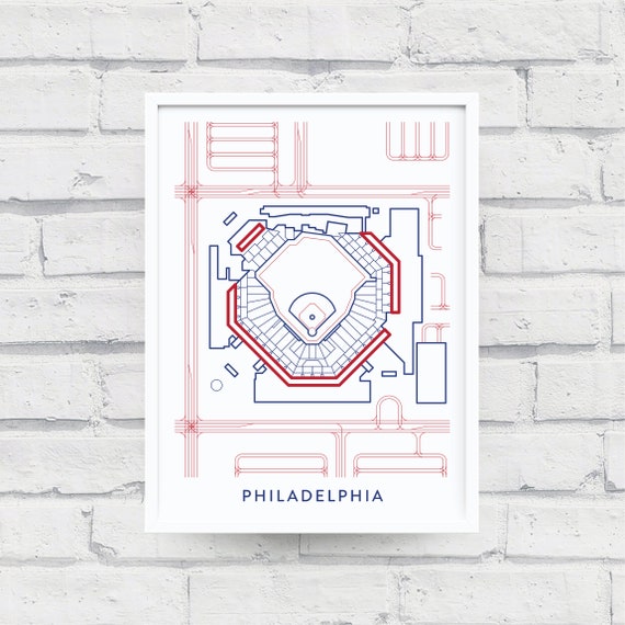 Citizens Bank Park Map Print Philadelphia Phillies Gifts Etsy