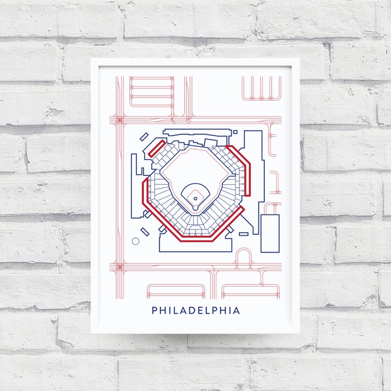 CITIZENS BANK PARK Map Print / Philadelphia Phillies Gifts ...