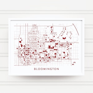 BLOOMINGTON INDIANA Map Print / College Town Map Gifts