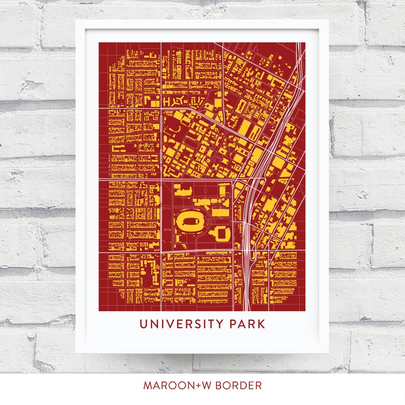 UNIVERSITY PARK Los Angeles Map Print / College Town Map Gifts - Etsy