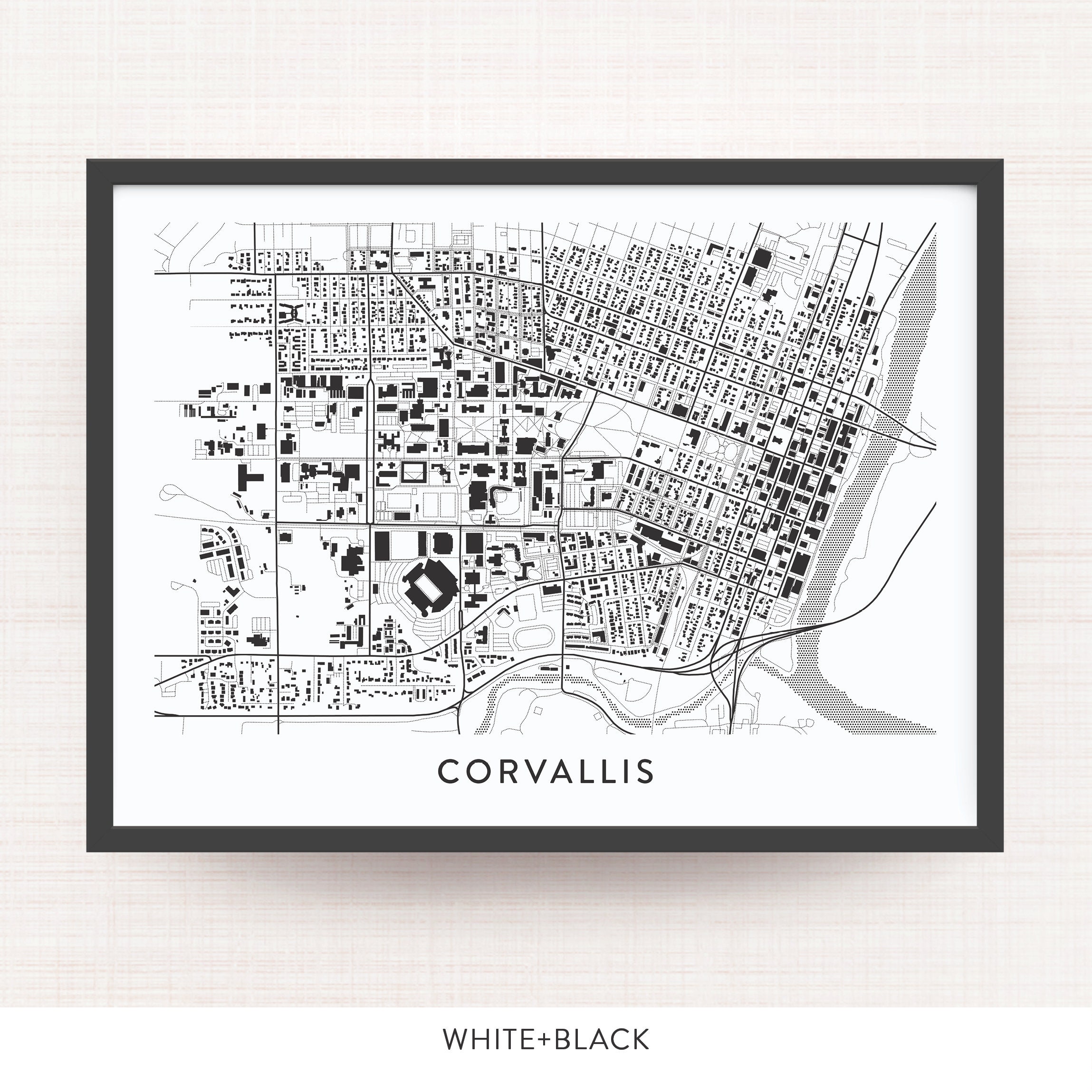 CORVALLIS OREGON Map Poster / College Town Map Gifts Etsy
