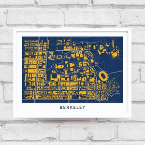 BERKELEY CALIFORNIA Map Poster / College Town Map Gifts