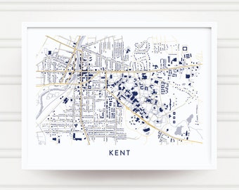 KENT OHIO Map Print / College Town Map Gifts