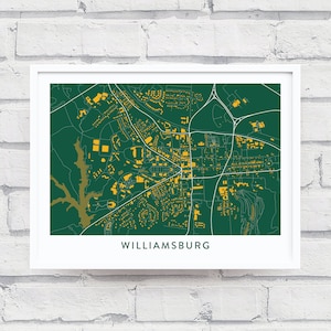 WILLIAMSBURG VIRGINIA Map Poster / College Town Map Gifts