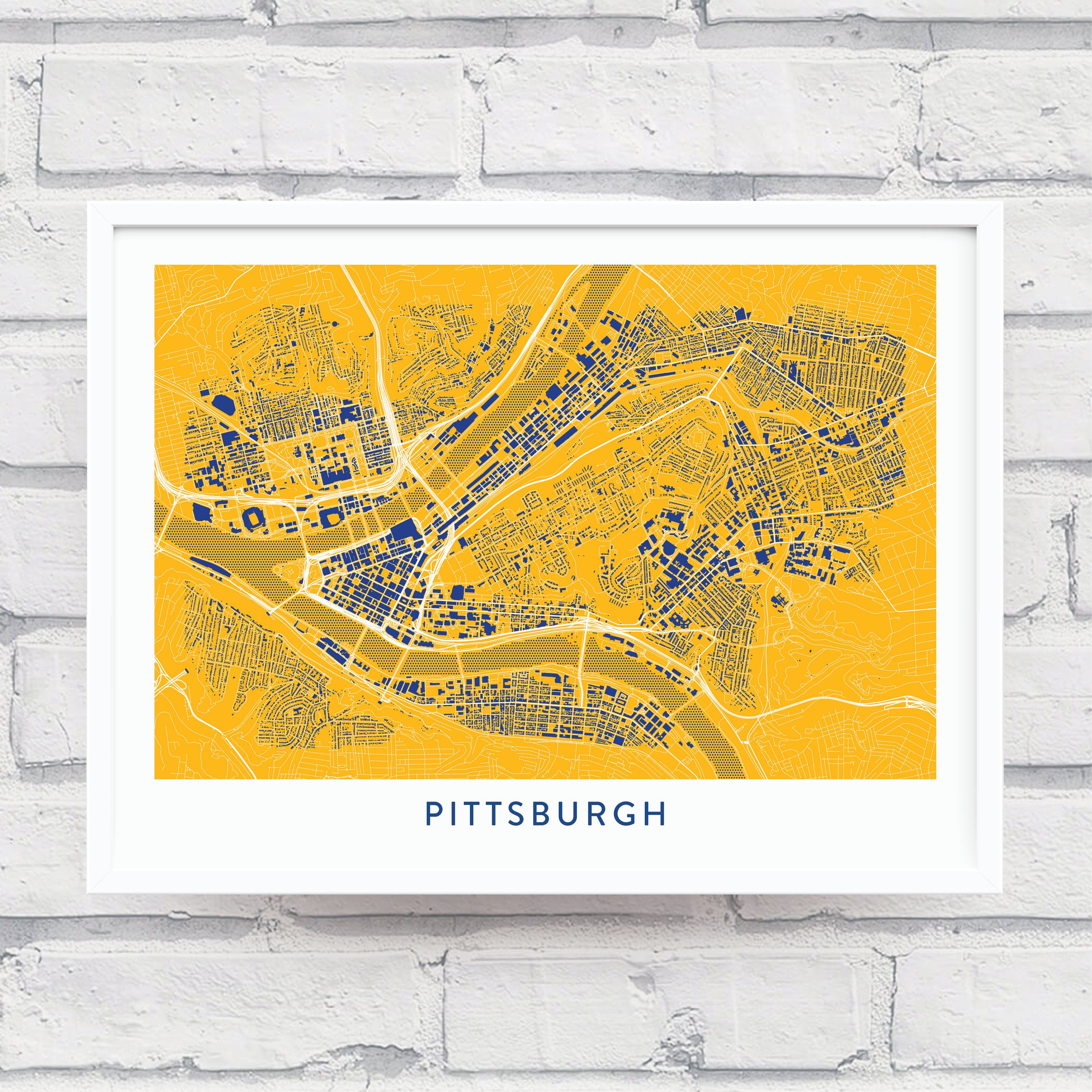 Graduation Gift Idea Pittsburgh Pennsylvania State Gicl\u00e9e Map Art Print Dorm Decor 8x10