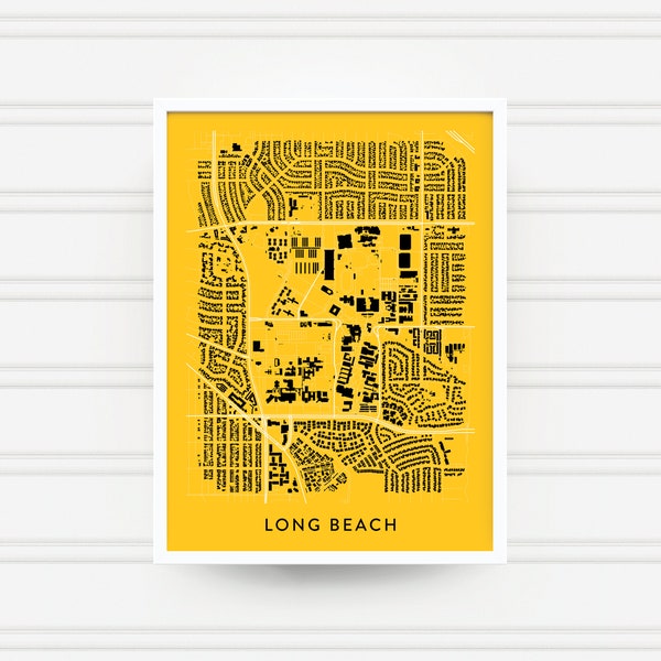 LONG BEACH CALIFORNIA Map Print / College Town Map Gifts