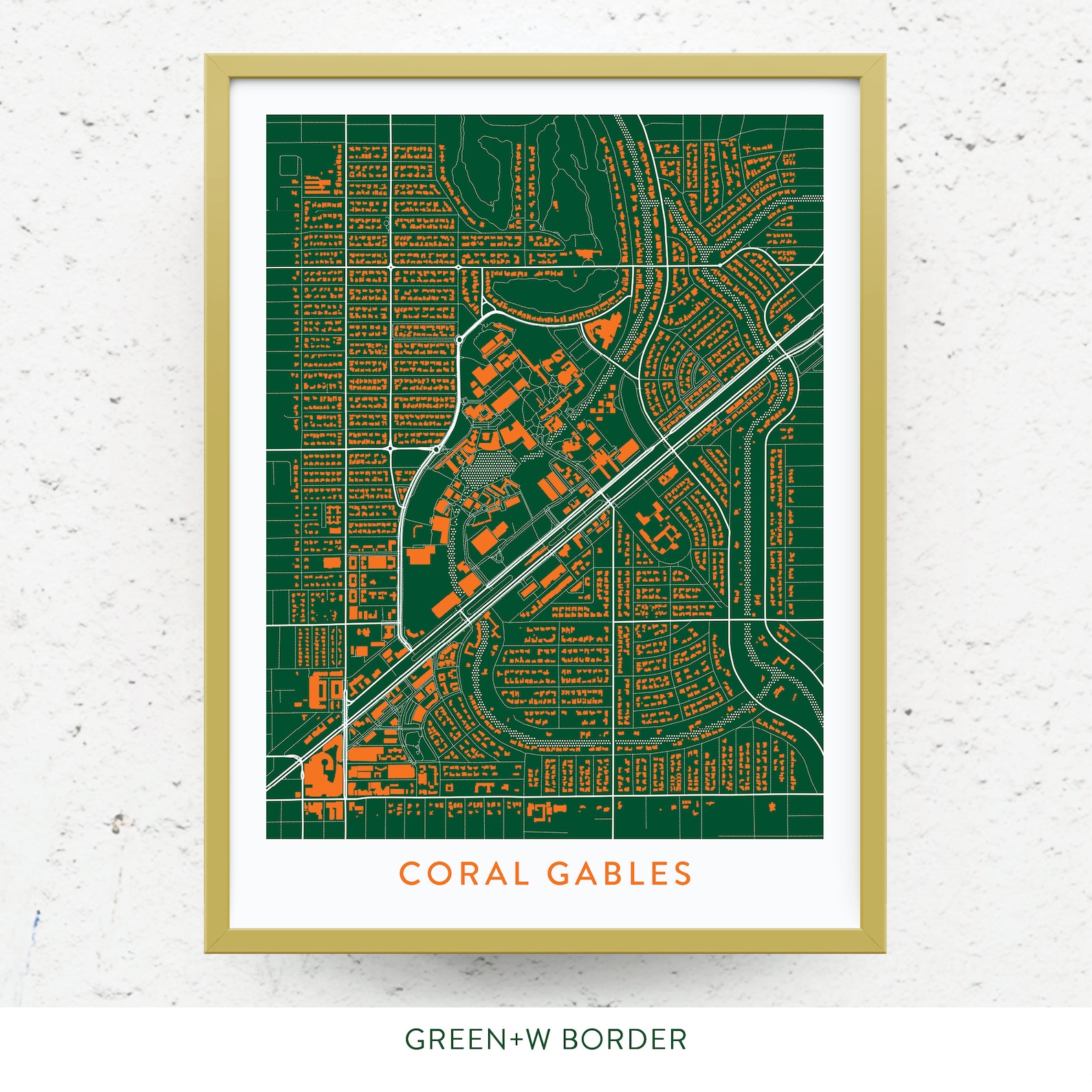 CORAL GABLES FL Map Print / University of Miami Gift / Miami | Etsy