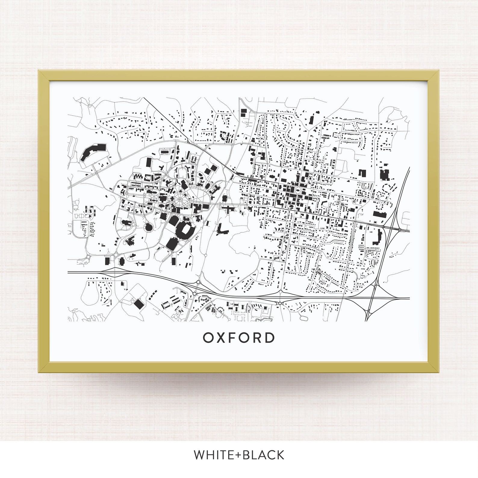 OXFORD MISSISSIPPI Map Print / College Town Map Gifts Etsy