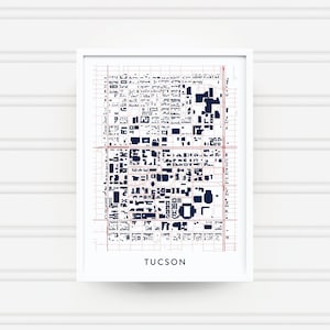 TUCSON ARIZONA Map Poster / College Town Map Gifts