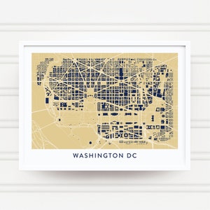 WASHINGTON DC Map Poster / College Town Map Gifts