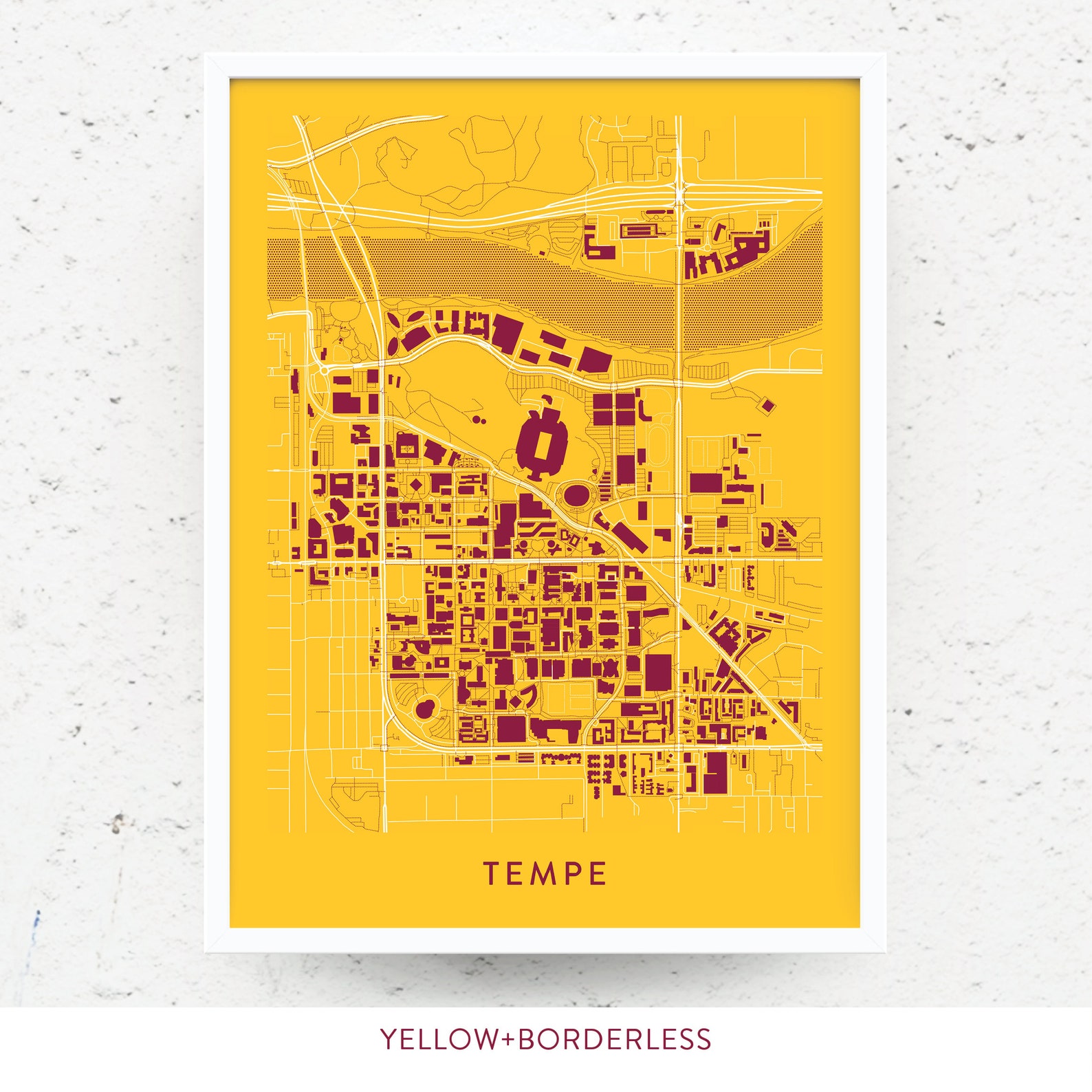TEMPE ARIZONA Map Print / College Town Map Gifts Etsy