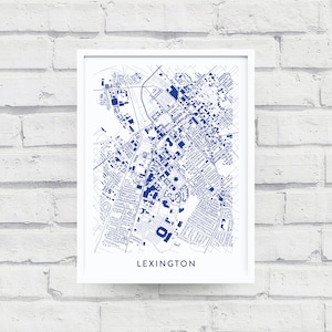 LEXINGTON KENTUCKY Map Poster / College Town Map Gifts