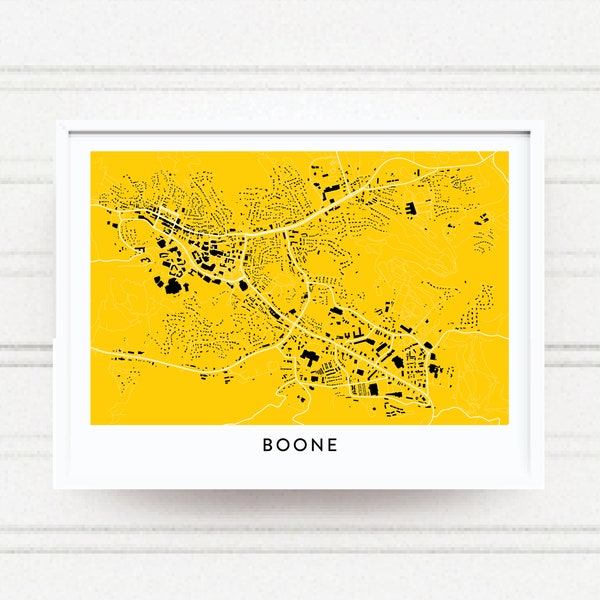 BOONE NORTH CAROLINA Map Print / College Town Map Gifts