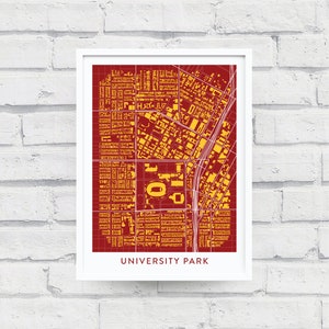 UNIVERSITY PARK Los Angeles Map Print / College Town Map Gifts
