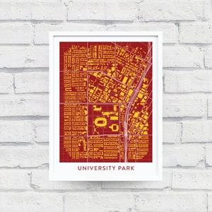 UNIVERSITY PARK Los Angeles Map Print / College Town Map Gifts image 1