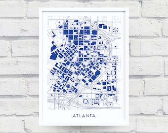 ATLANTA GEORGIA Map Poster / College Town Map Gifts