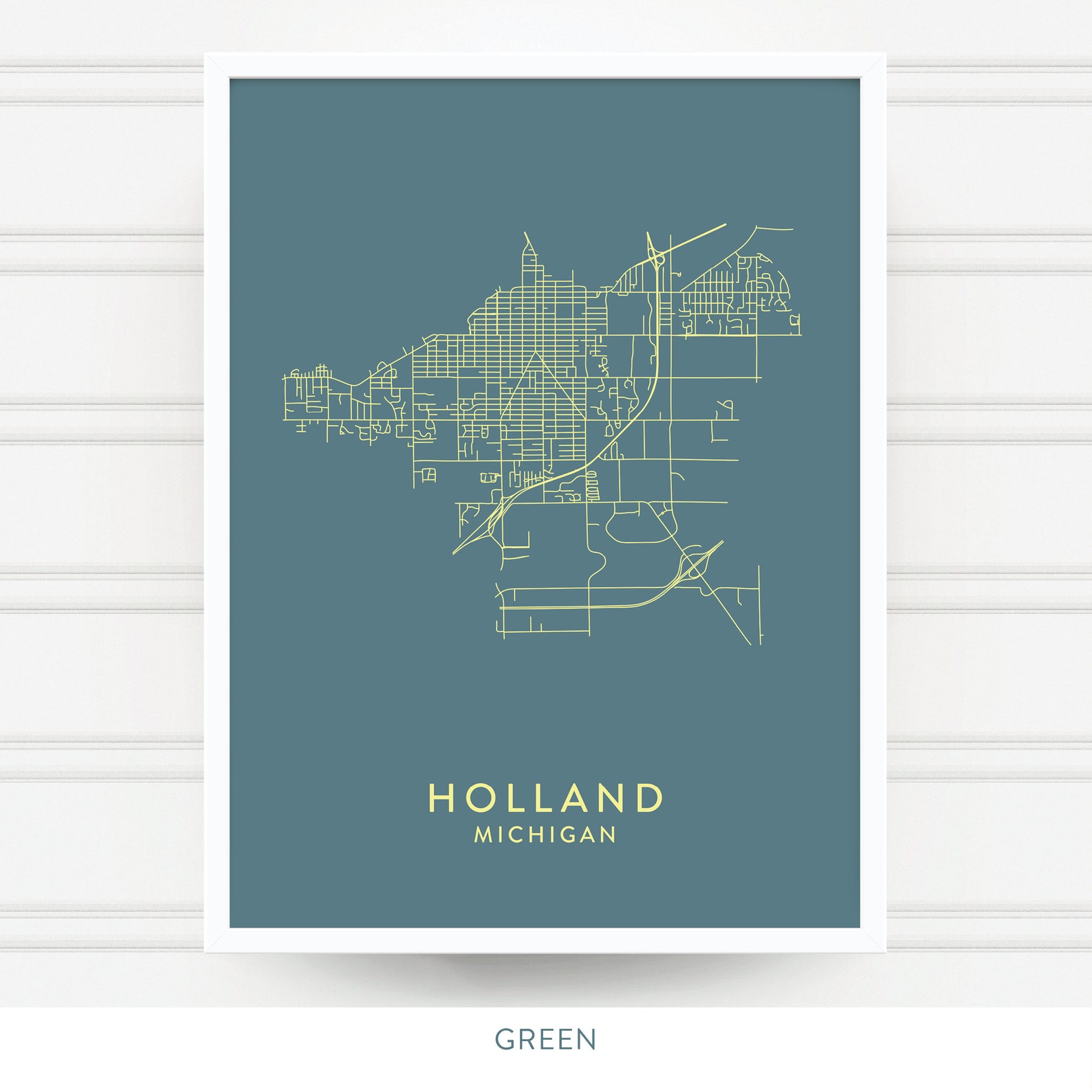 HOLLAND MI Map Print / Holland Michigan Wall Art / Michigan Etsy
