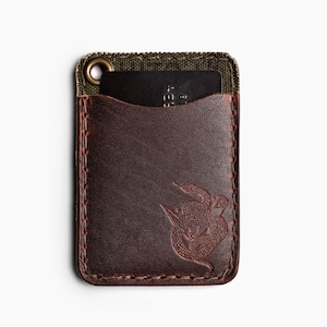 The Short Fold-portemonnee ~ Leren voorvak EDC-kaartportemonnee ~ Minimale portemonnee