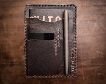 Leather Travel Caddy 2.0  ~ Passport Wallet, Travel Wallet, Field Notes Cover, EDC Notebook Holder for Everyday Carry