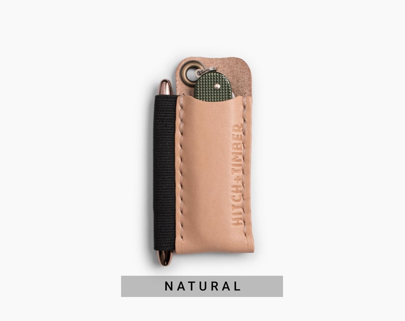 The Pocket Runt Leather EDC Pocket Slip for Everyday Carry Natural Veg