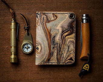 The Truckers Hitch~ Hand Marbled Leather