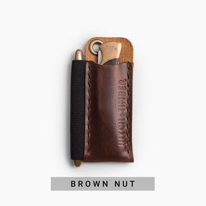 The Pocket Runt Leather EDC Pocket Slip for Everyday Carry Brown Nut